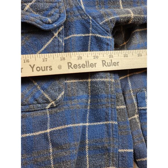 Burry Lane Flannel Shirt Mens Medium Classic Rugged Plaid Long Sleeve Button Up - Picture 12 of 13